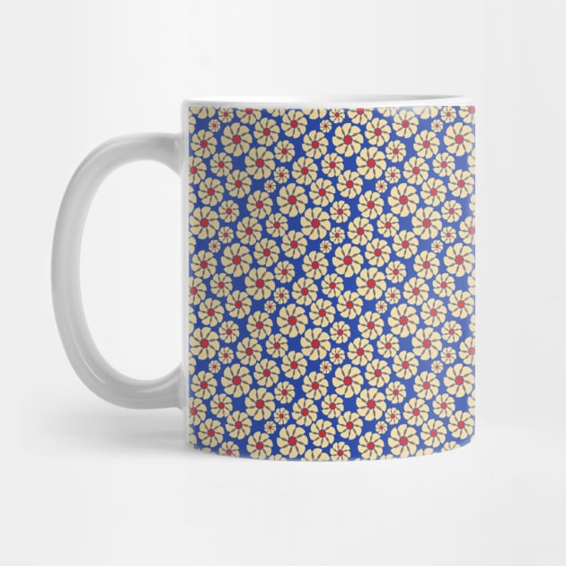 Blue & Yellow Floral Pattern by FloralPatterns